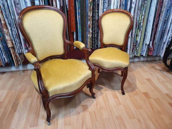 fauteuil et chaise de style Louis Philippe